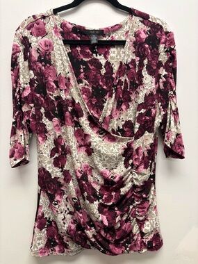 4 for $25 🌸 Style & Co Floral Draped Top Size XXL 🌸